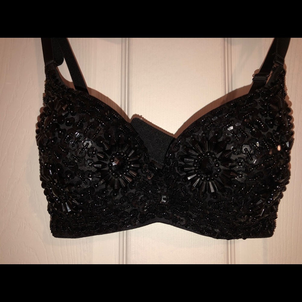 Black rhinestones  bralette / crop top 🖤
